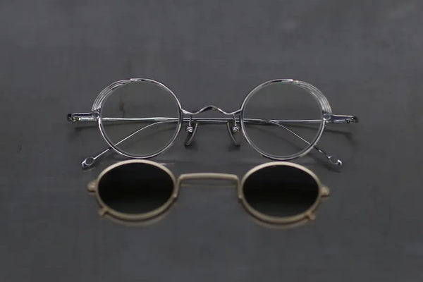 Rigards X ZIGGY CHEN Joint Series RG1008ZC Titanium Double-layer Sunglasses RG-RG1008ZC-GYDJTML Retro Silver/Light Gold Frame Transparent + Green Lenses